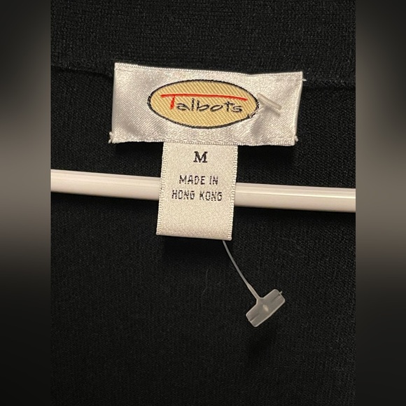 - Talbots Women's Shawl Like Collar Top 3/4 Sleeve Black Size M - Picture 2 of 4